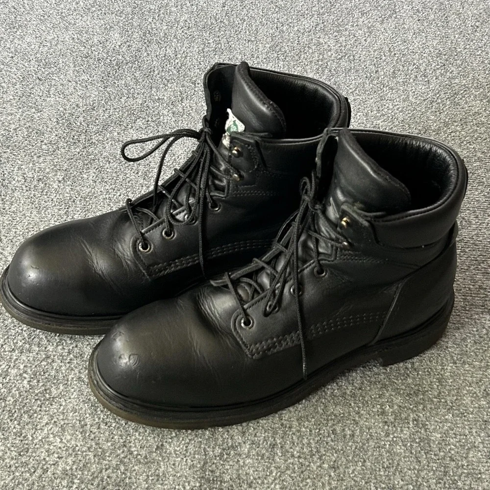 Red Wing Boots Mens Size 11B Black Leather Work Safety Toe EH 3507 USA